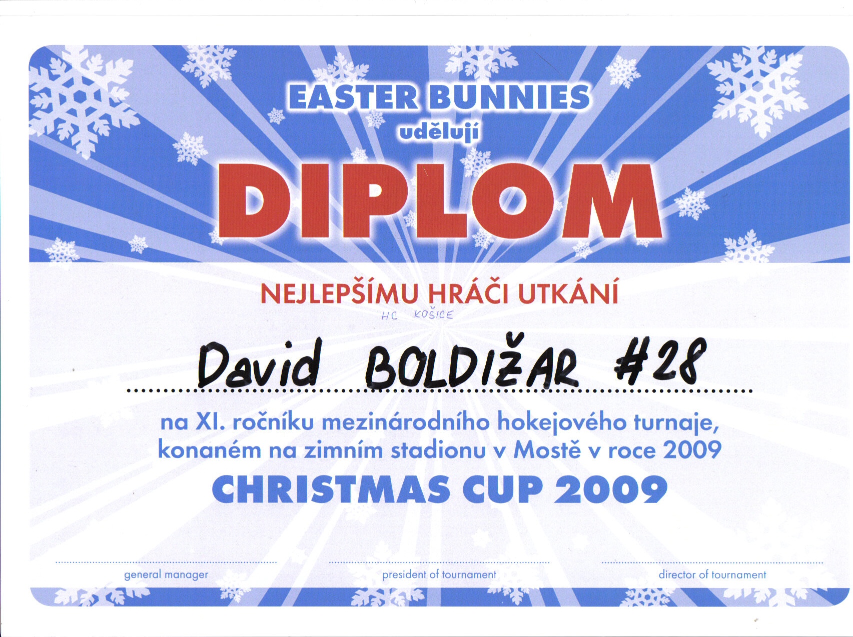 Christmas cup 2009 MOST ocenenie